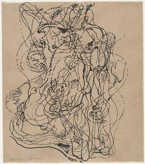 シュルレアリスム（またはシュールレアリスム、超現実主義）の画家アンドレ・マッソンによる『自動描画（オートマティックドローイング／Automatic Drawing）』。