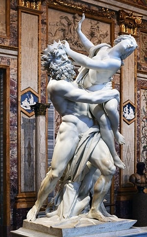 ジャン=レオン・ジェロームの『ピュグマリオンとガラテア』のリアリティに匹敵するイタリアバロックの巨匠、ジャン・ロレンツォ・ベルニーニの彫刻『プロセルピナの略奪』。