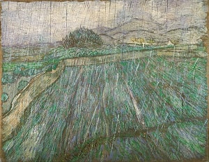 フィンセント・ファン・ゴッホの『雨の麦畑』。雨の絵。