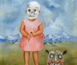 名古屋市美術館に所蔵されているフリーダ・カーロ（ Frida Kahlo ）の『死の仮面を被った少女』。