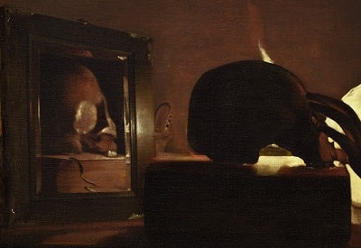 夜の画家、ジョルジュ・ド・ラ・トゥールの代表作の一枚『悔い改めるマグダラのマリア』の一部。