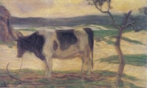 夏目漱石が高く評価した洋画家の坂本繁二郎の牛を描いた『うすれ日』。