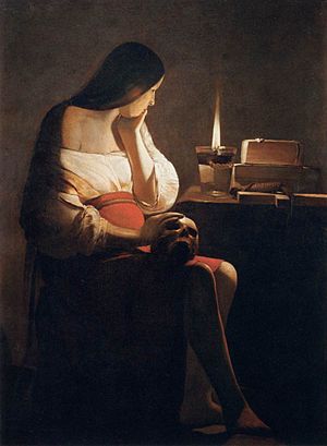 ジョルジュ・ド・ラ・トゥールによる『マグダラのマリアと蝋燭の光（Magdalen with the Smoking Flame）』