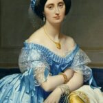 ドミニク・アングルの代表的な肖像画の一枚である『ド・ブロイ公爵夫人の肖像』の一部。